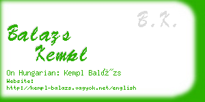 balazs kempl business card